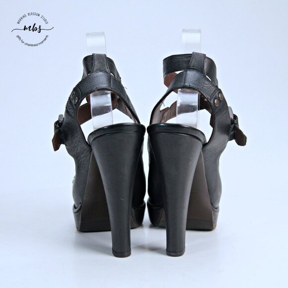 Bottega Vanetta Platform Open Toe Wrap Ankle Strap Sandals Black Women 9 - Picture 6 of 14